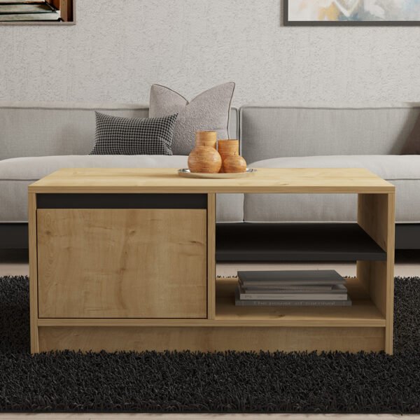 Τραπέζι σαλονιού Narli House Genius σε oak απόχρωση 90x60x45εκ - Image 4