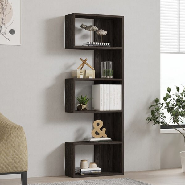 Βιβλιοθήκη Cascade House Genius σε σκούρο καρυδί απόχρωση 51.8x22x150εκ - Image 2