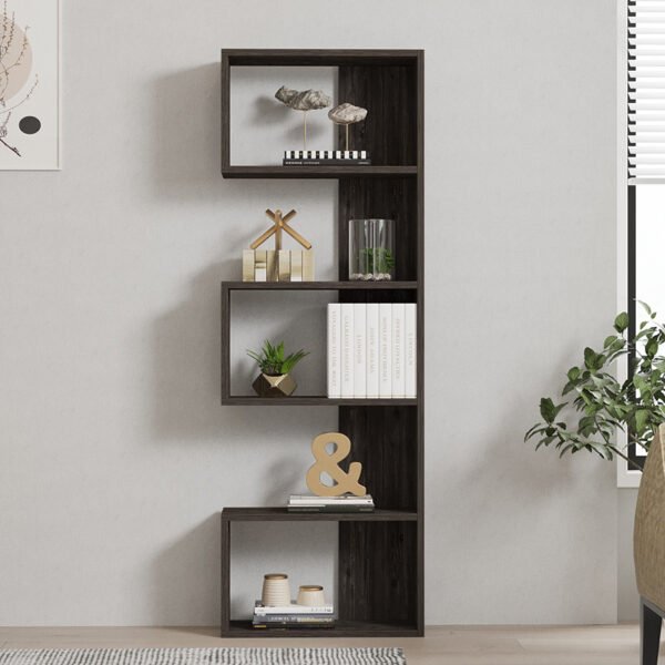 Βιβλιοθήκη Cascade House Genius σε σκούρο καρυδί απόχρωση 51.8x22x150εκ - Image 3