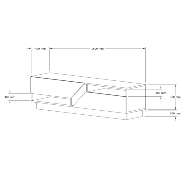Έπιπλο τηλεόρασης Cogo House Genius σε oak- ανθρακί απόχρωση 160x40x45εκ - Image 6