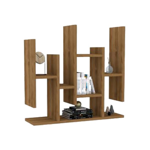 Ραφιέρα τοίχου Bemba House Genius σε καρυδί απόχρωση 70x19,6x68,8εκ