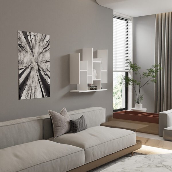 Ραφιέρα τοίχου Bemba House Genius σε λευκή απόχρωση 70x19,6x68,8εκ - Image 2
