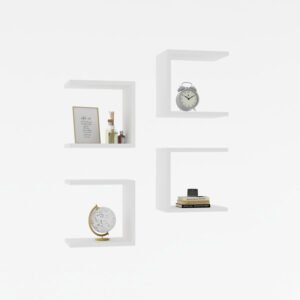 Ραφιέρα τοίχου Perari House Genius 4τεμ.σε λευκή απόχρωση 30x19.6x30εκ