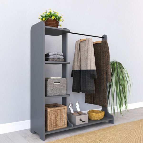 Έπιπλο εισόδου Renesme House Genius σε ανθρακί απόχρωση 106x45x128εκ
