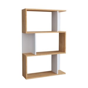 Βιβλιοθήκη Kadu House Genius σε oak-λευκή απόχρωση  72x22x108εκ