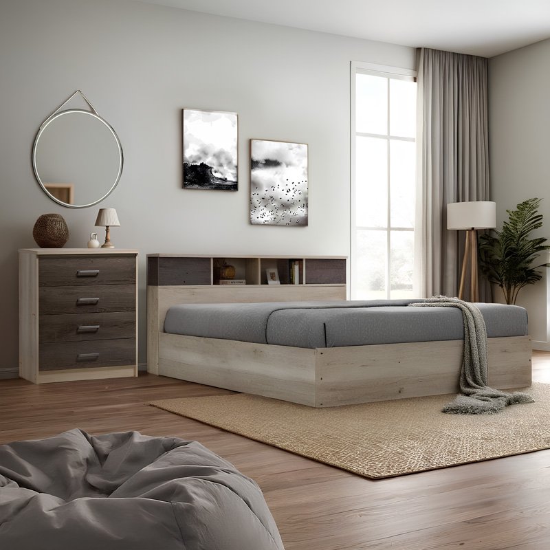 Συρταριέρα OLYMPUS House Genius με 4 συρτάρια χρώμα castillo-toro 80x40x95εκ - Image 2