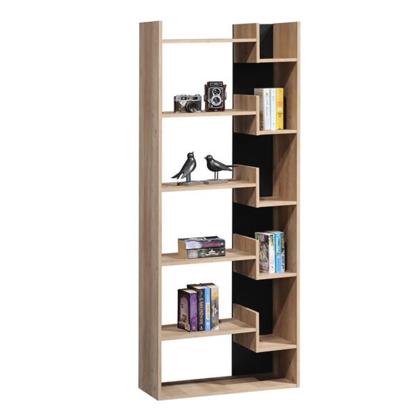 Βιβλιοθήκη Naya House Genius sonoma-ανθρακί 72x30x182.5εκ