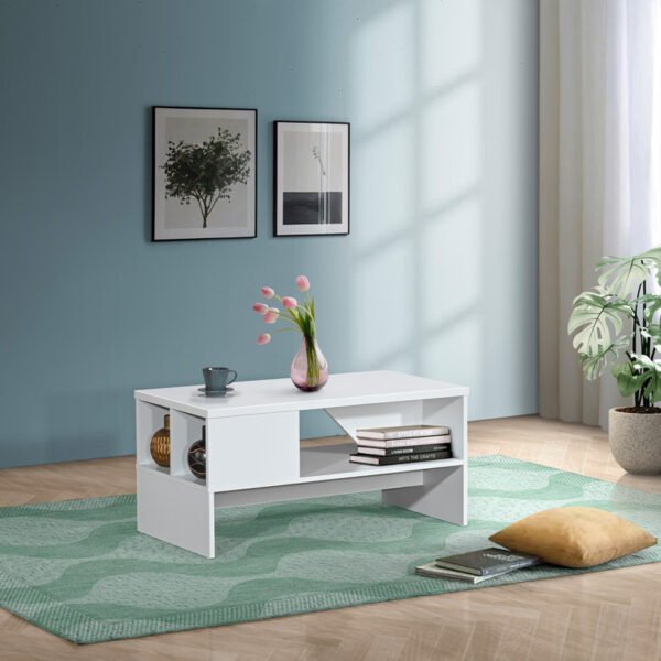 Τραπέζι σαλονιού Naya House Genius σε λευκή απόχρωση 93x46x43εκ - Image 2