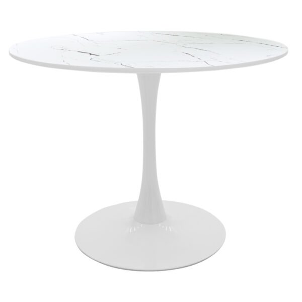 Τραπέζι Balou I House Genius MDF λευκό μαρμάρου Φ120x75εκ
