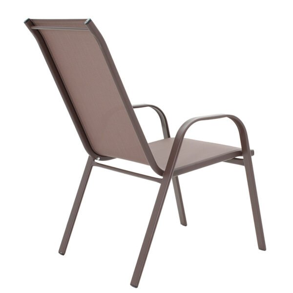 Πολυθρόνα Calan House Genius μέταλλο σκούρo καφέ-textilene καφέ 54x74x91εκ - Image 3