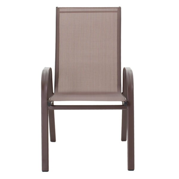 Πολυθρόνα Calan House Genius μέταλλο σκούρo καφέ-textilene καφέ 54x74x91εκ - Image 5