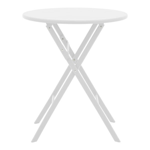 Τραπέζι Albero House Genius πτυσσόμενο μέταλλο σε λευκή απόχρωση Φ60x70εκ - Image 3