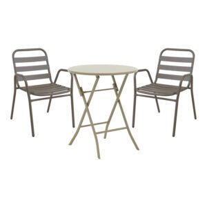 Τραπεζαρία Albero-Sussie House Genius 3τεμ μέταλλο σε σαμπανιζέ απόχρωση Φ60x70εκ