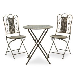 Τραπεζαρία Drill House Genius σετ 3τεμ μέταλλο χρώμα χαλκού antique