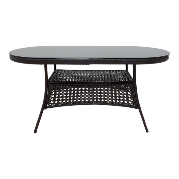 Τραπέζι Cellin House Genius μέταλλο-pe rattan καφέ 160x80x77εκ - Image 2