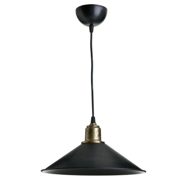 Φωτιστικό οροφής μονόφωτο PWL-0964 House Genius Ε27 μαύρο-bronze antique Φ30x14.5εκ