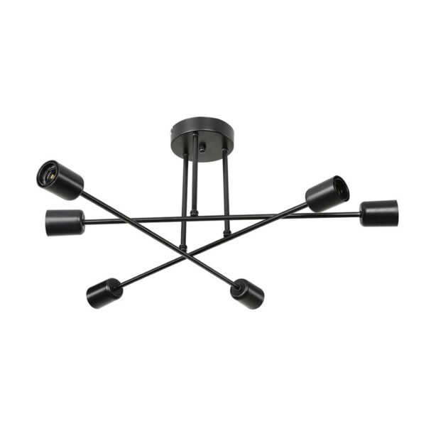 Φωτιστικό οροφής εξάφωτο PWL-1122 House Genius Ε27 μαύρο Φ61x25εκ - Image 3