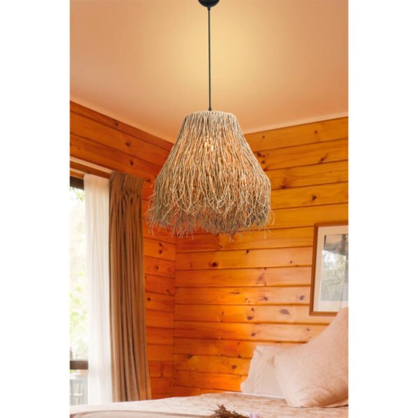 Φωτιστικό οροφής μονόφωτο PWL-1126 House Genius Ε27 καφέ Φ36.5x40εκ - Image 2