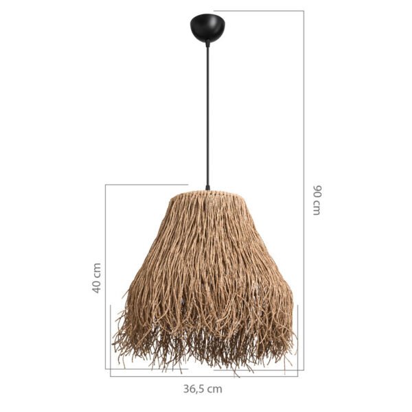 Φωτιστικό οροφής μονόφωτο PWL-1126 House Genius Ε27 καφέ Φ36.5x40εκ - Image 4