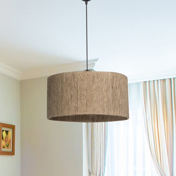 Φωτιστικό οροφής μονόφωτο PWL-1184 House Genius Ε27 καφέ Φ40x20εκ - Image 3