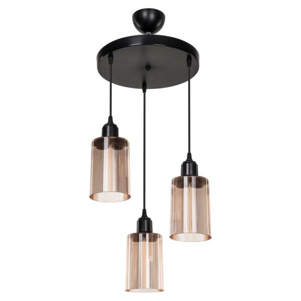 Φωτιστικό οροφής τρίφωτο PWL-1195 House Genius Ε27 μαύρο-amber Φ30x80εκ - Image 3