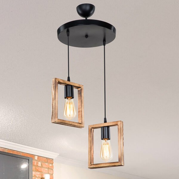 Φωτιστικό οροφής δίφωτο Isolate House Genius Ε27 καρυδί Φ43x83εκ - Image 3