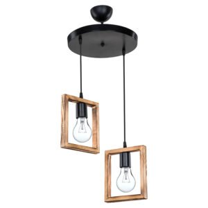 Φωτιστικό οροφής δίφωτο Isolate House Genius Ε27 καρυδί Φ43x83εκ