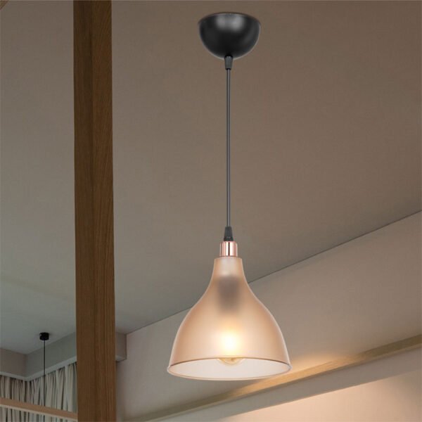 Φωτιστικό οροφής μονόφωτο Orazio House Genius Ε27 μελί-μαύρο Φ18.5x22εκ - Image 2