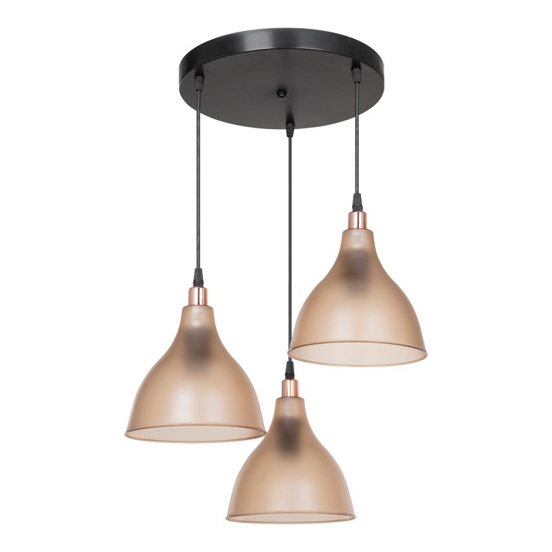 Φωτιστικό οροφής τρίφωτο Orazio House Genius Ε27 μελί-μαύρο Φ40x80εκ