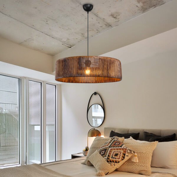 Φωτιστικό οροφής μονόφωτο Tebaha House Genius Ε27 σε καφέ απόχρωση Φ55x20εκ - Image 2