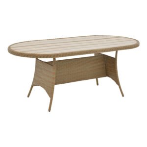 Τραπέζι Keir House Genius rattan-αλουμίνιο καφέ 180x90x72εκ