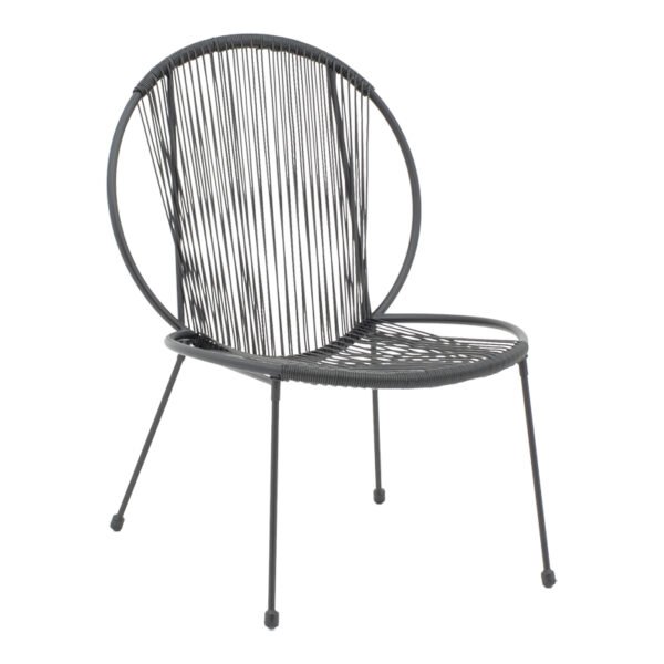 Σαλόνι Dapper-Caius House Genius σετ 3τεμ μαύρο μέταλλο-μαύρο pe Φ46x52εκ - Image 2