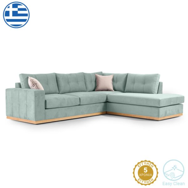 Γωνιακός καναπές αριστερή γωνία Boston House Genius ύφασμα ciel-cream 280x225x90εκ