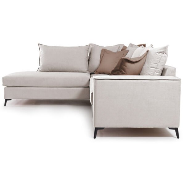 Γωνιακός καναπές δεξιά γωνία Romantic House Genius ύφασμα cream-mocha 290x235x95εκ - Image 3