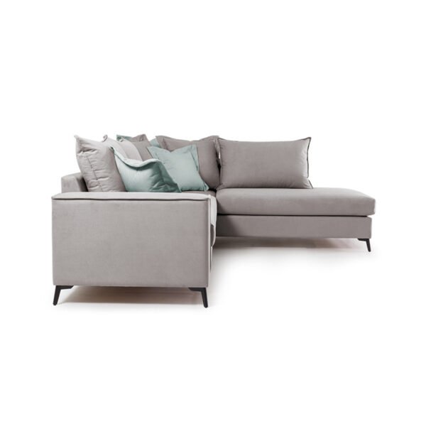 Γωνιακός καναπές δεξιά γωνία Romantic House Genius ύφασμα elephant-ciel 290x235x95εκ - Image 3