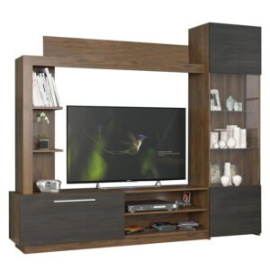 Σύνθετο σαλονιού June House Genius καρυδί-wenge 204x35x177εκ