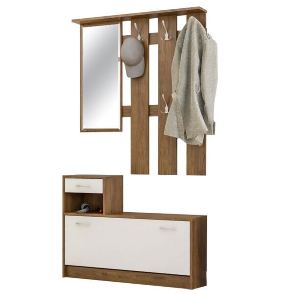 Έπιπλο εισόδου Jamie House Genius καρυδί-λευκό 100x27,5x187εκ