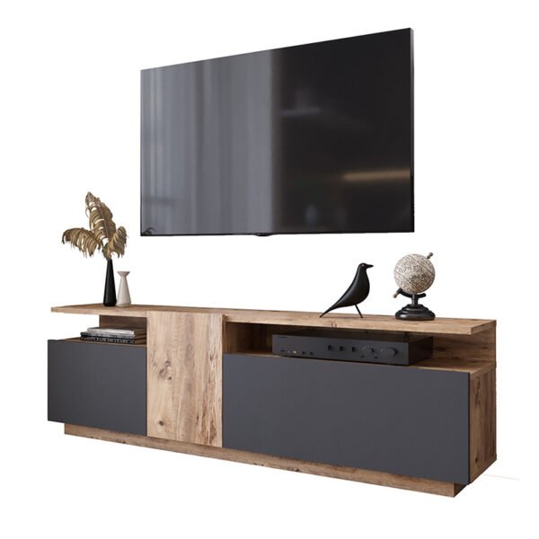 Έπιπλο τηλεόρασης Elana House Genius sonoma-ανθρακί 150x29.5x46.3εκ