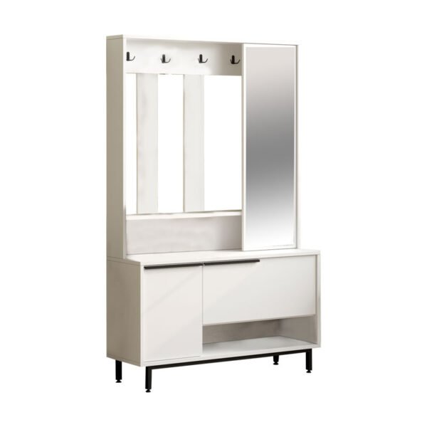 Έπιπλο εισόδου Zerbie House Genius μελαμίνης λευκό-μαύρο 112x35.5x178εκ