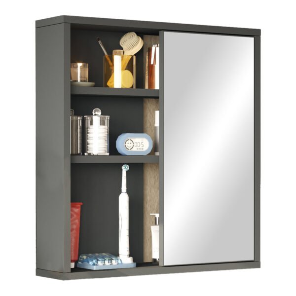 Ντουλάπι μπάνιου Bagno με καθρέπτη House Genius σε ανθρακί απόχρωση 60x14.5x63.6εκ