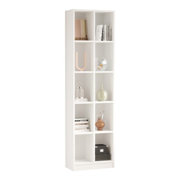 Βιβλιοθήκη Oteca 10θέσεων House Genius σε λευκή απόχρωση 51.1x25.4x180εκ