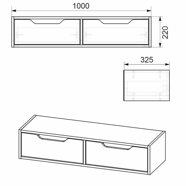 Κονσόλα επιτοίχια Alberto House Genius σε λευκή απόχρωση 100x32.5x22εκ - Image 3