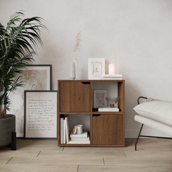 Βιβλιοθήκη Bookel House Genius σε καρυδί απόχρωση 59.6x27.5x60.4εκ - Image 2