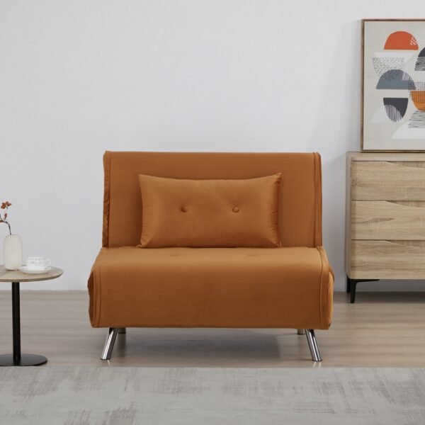 Πολυθρόνα κρεβάτι Nextdeco Berlin σκούρο πορτοκαλί Υ92x100x91εκ. - Image 3