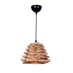 Φωτιστικό οροφής μονόφωτο Ava House Genius E27 φυσικό-μαύρο 20x20x65εκ