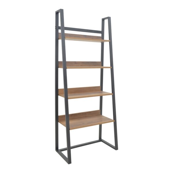 Βιβλιοθήκη Ryder House Genius καρυδί-μαύρο 75x36x185εκ