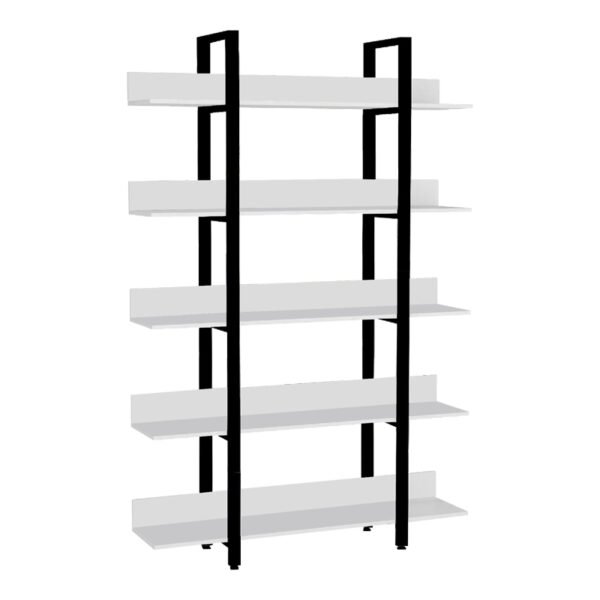 Βιβλιοθήκη Almond House Genius λευκό-μαύρο 119x27x185εκ
