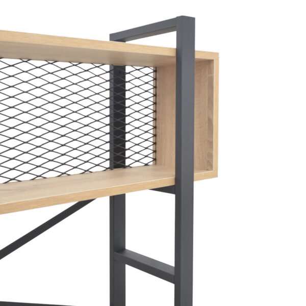 Βιβλιοθήκη Fifer House Genius σε oak-μαύρη απόχρωση 120x28x185εκ - Image 4