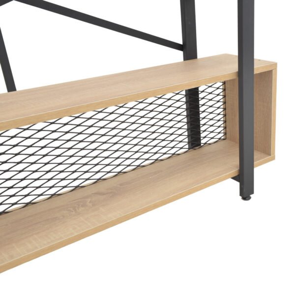 Βιβλιοθήκη Fifer House Genius σε oak-μαύρη απόχρωση 120x28x185εκ - Image 5