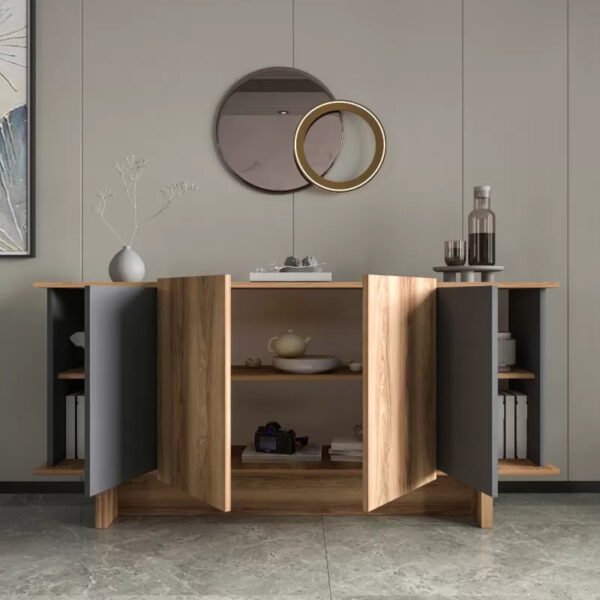 Μπουφές Aramos House Genius σε ανθρακί - oak απόχρωση 180x45x80εκ - Image 3